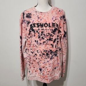 ASSHOLES LIVE FOREVER ALF Sweatshirt Pink Black  Linda Finegold Grunge M